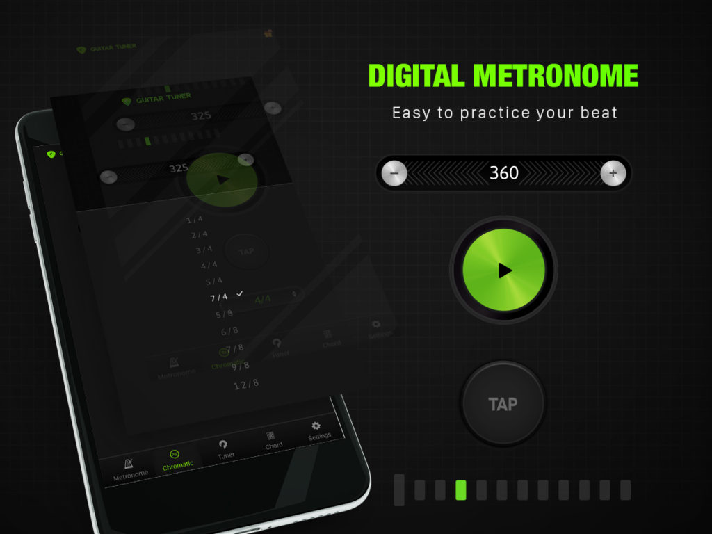 Keep a regular tempo with metronome