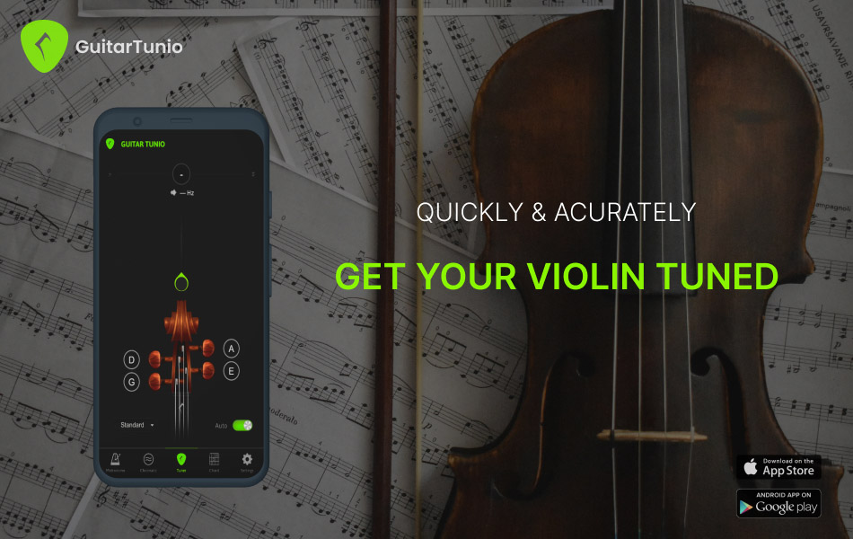 Tune your violin with Guitar Tunio
