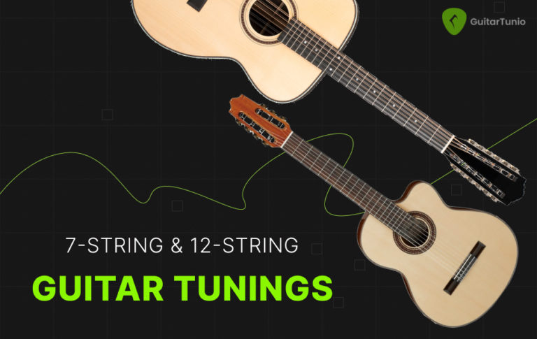 7 String And 12 String Guitar Tunings Guitar Tuner Guitar Tunio