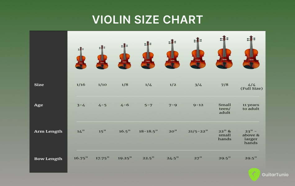 Violin size chart