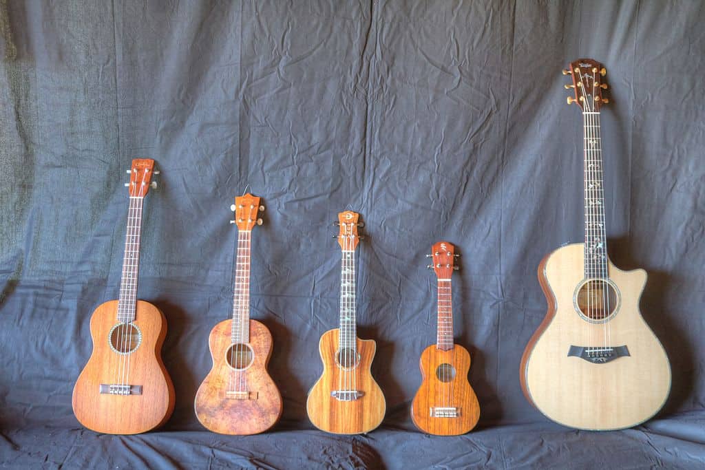 Guitar and ukulele size