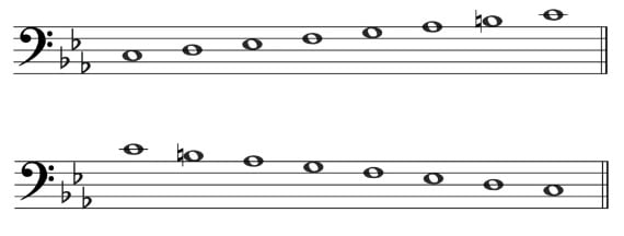 C Harmonic Minor - Bass Clef