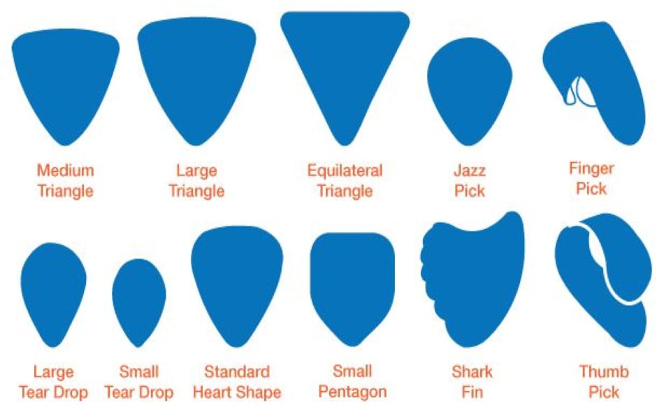 Different guitar pick shapes