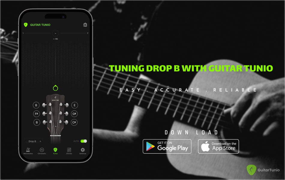 Guitar Tunio - app for drop B tuning