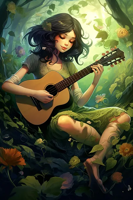 Guitartunio Girl Playing Guitar