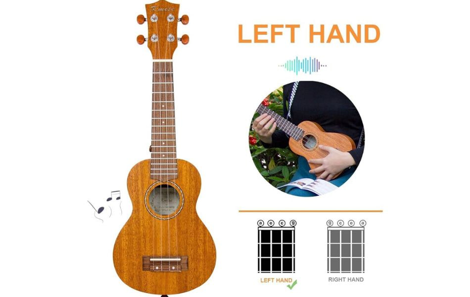 Chord shape for left-handed ukulele